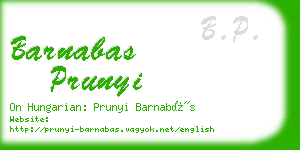 barnabas prunyi business card